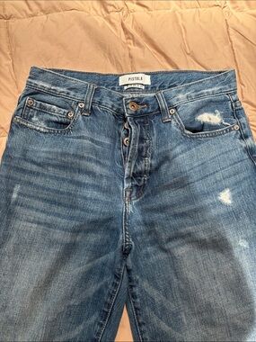 pistola Women's Medium Blue High-Rise Distressed Jeans